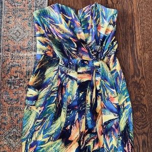 Multi-color Strapless Jumpsuit
